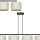 Lampe à suspendre E27 4 flammes 97 cm Tissu Métal Blanc Or Noir