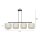 Lampe à suspendre E27 4 flammes 97 cm Tissu Métal Blanc Or Noir