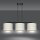 Lampe à suspendre tissu métal L : 72 cm noir blanc or 3x E27