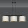 Lampe à suspendre tissu métal L : 72 cm noir blanc or 3x E27