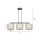Lampe à suspendre tissu métal L : 72 cm noir blanc or 3x E27
