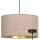 Suspension Tissu Rose Or Noir E27 Ø 35 cm CYRIL