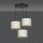 Suspension Blanc Or Noir Métal Tissu E27 3 flammes