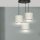 Suspension Blanc Or Noir Métal Tissu E27 3 flammes