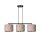 Lampe à suspendre métal tissu L : 72 cm noir rose or 3 flammes