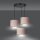 Suspension tissu métal noir rose or 3 flammes E27