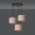 Suspension tissu métal noir rose or 3 flammes E27