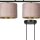 Lampe à suspendre 4 flammes L : 97 cm Métal Tissu Rose Or E27