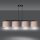Lampe à suspendre 4 flammes L : 97 cm Métal Tissu Rose Or E27