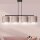 Lampe à suspendre 4 flammes L : 97 cm Métal Tissu Rose Or E27