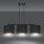 Suspension tissu métal L : 72cm noir or 3-flamme E27