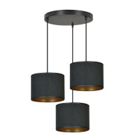 Lampe &agrave; suspendre 3 flammes tissu m&eacute;tal...