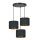 Lampe à suspendre 3 flammes tissu métal noir or E27