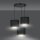 Lampe à suspendre 3 flammes tissu métal noir or E27