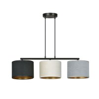 Lampe &agrave; suspendre tissu m&eacute;tal L : 72 cm 3x...