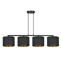 Lampe &agrave; suspendre Noir Or L : 97 cm Tissu...