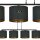 Lampe à suspendre Noir Or L : 97 cm Tissu Métal E27 4-flamme