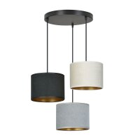 Suspension r&eacute;glable tissu m&eacute;tal E27 3...