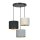 Suspension réglable tissu métal E27 3 flammes CYRIL
