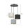 Suspension réglable tissu métal E27 3 flammes CYRIL