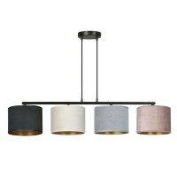 Suspension tissu métal L : 97 cm 4-flamme E27 CYRIL