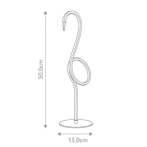 Lampe de table LED Flamingo 3000 K métal hauteur 50 cm rose