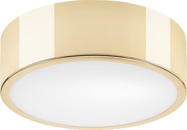 Lampe de plafonnier ronde en verre E27 Ø26 cm à faible éblouissement en or