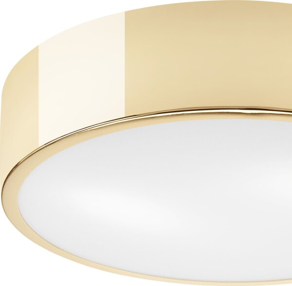 Lampe de plafonnier ronde en verre E27 Ø26 cm à faible éblouissement en or