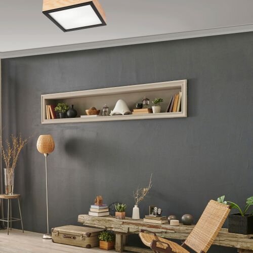 Lampe de plafonnier confortable Pin verre L:31 cm E27 2 flammes