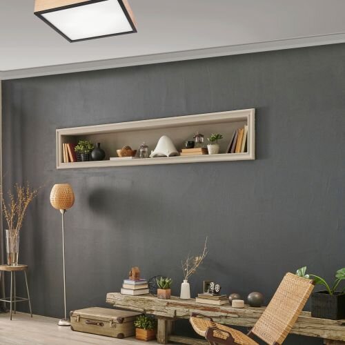 Plafonnier confortable en verre de pin L:48 cm E27 4-flmg