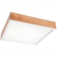 Plafonnier en bois Abat-jour en verre E27 L:48 cm faible...