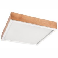 Plafonnier en bois Abat-jour en verre E27 L:48 cm faible...