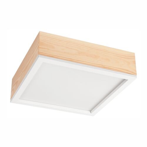 Lampe de plafonnier en bois à faible éblouissement Abat-jour en verre E27 L:31 cm carré