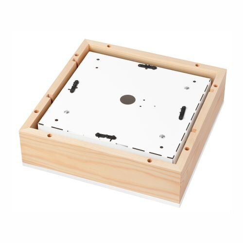 Lampe de plafonnier en bois à faible éblouissement Abat-jour en verre E27 L:31 cm carré
