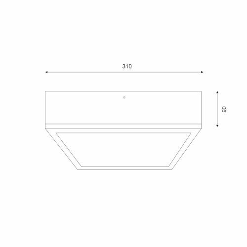 Lampe de plafonnier en bois à faible éblouissement Abat-jour en verre E27 L:31 cm carré