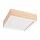 Lampe de plafonnier en bois à faible éblouissement Abat-jour en verre E27 L:31 cm carré