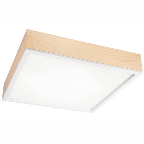 Plafonnier Blendarme verre bois pin E27 L:48 cm