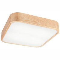 Lampe de plafonnier naturelle pin verre L:45 cm E27 4-flmg