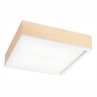 Lampe de plafonnier verre &eacute;blouissant bois pin E27...