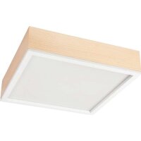 Lampe de plafonnier verre éblouissant bois pin E27...