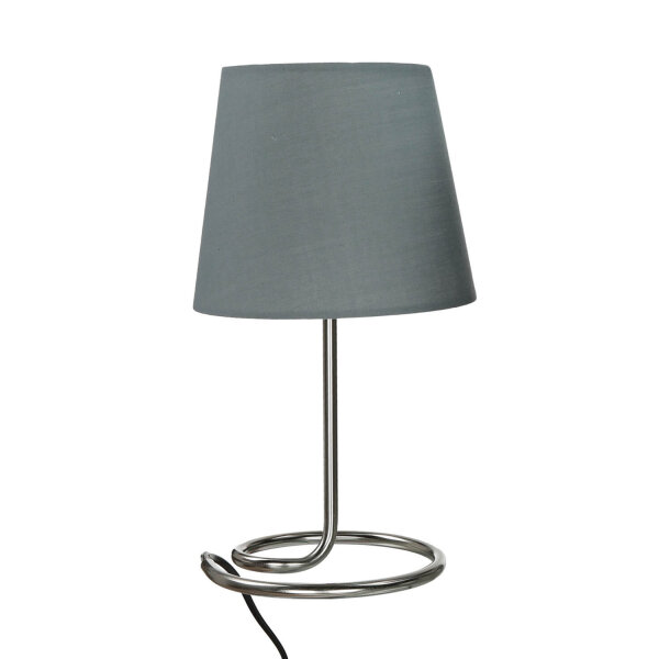 Lampe de table moderne Tissu Gris Métal 33 cm élégant E14