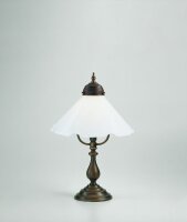 Lampe de table Floral laiton véritable verre...