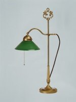 Lampe de banquier réglable verre laiton E27 63 cm...