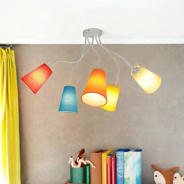 Plafonnier coloré chambre denfant bras flexible 5flmg