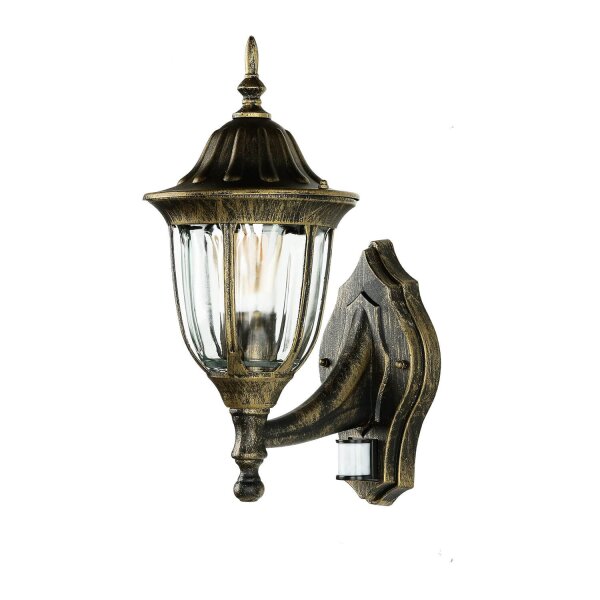 Lampe dextérieur avec détecteur de mouvement Or antique mur MILANO