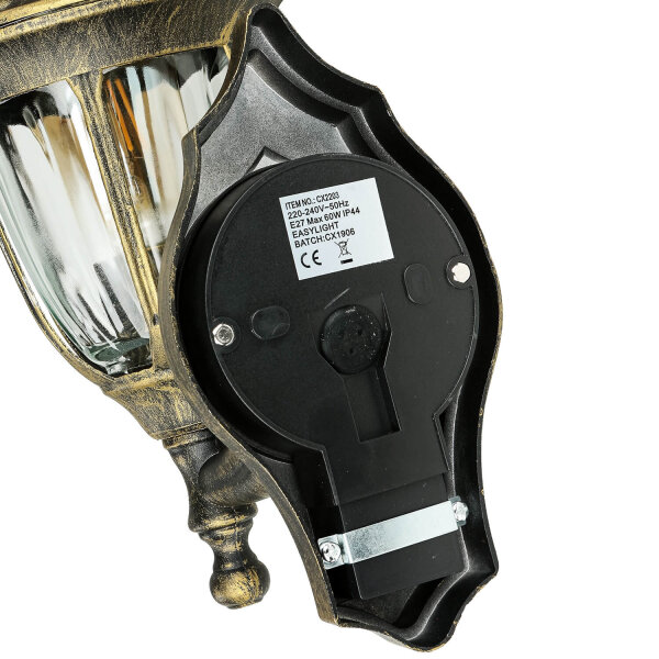 Lampe dextérieur avec détecteur de mouvement Or antique mur MILANO