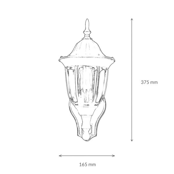 Lampe dextérieur avec détecteur de mouvement Or antique mur MILANO