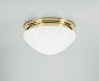 Plafonnier laiton poli verre E27 Ø30 cm rond