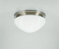 Lampe de plafonnier laiton verre Ø30 cm E27 en nickel