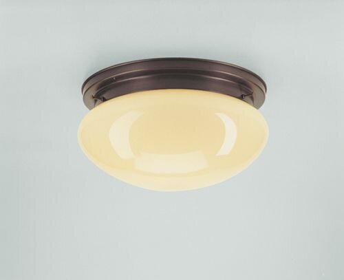 Lampe de plafonnier laiton antique verre en ivoire E27 Ø30 cm
